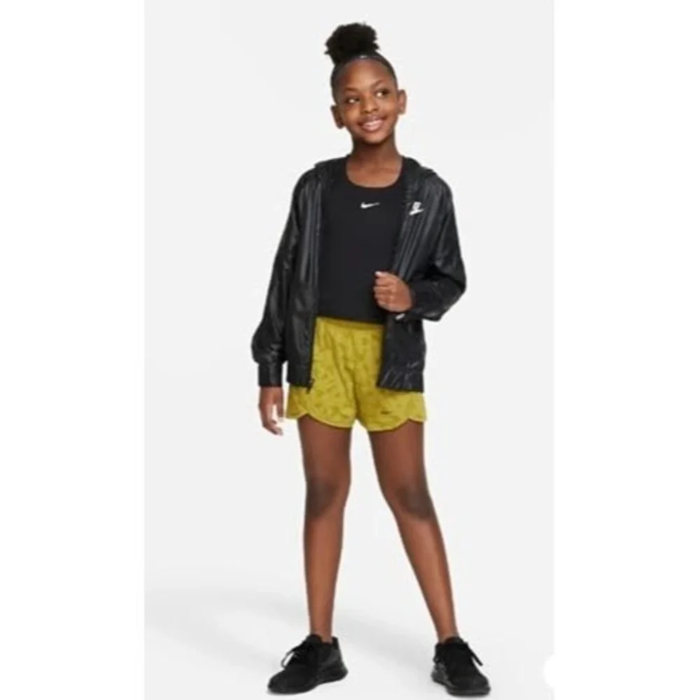 Nike Girl's DriFit Knit High-Rise Shorts, Moss/Olive Large‎ NWT